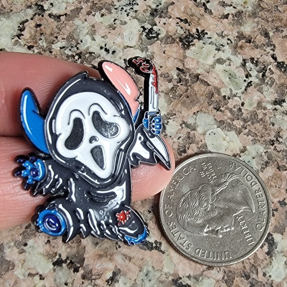 *2 for $13* Stitch & Angel Scream Ghostface Mashup Enamel Pin - Picture 3 of 3